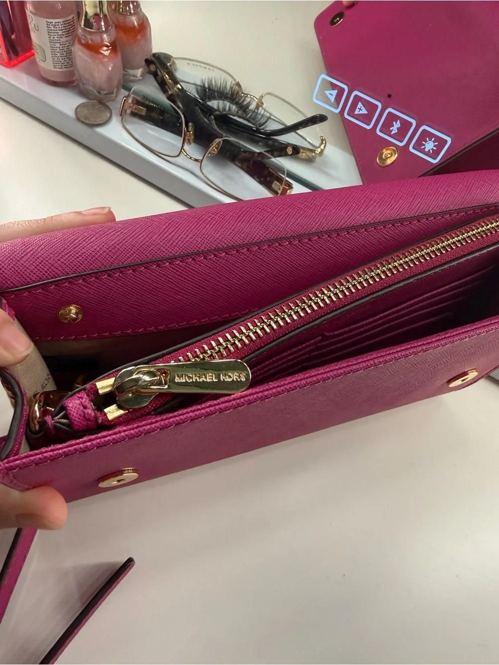 Michael Kors Pink purse with Card Case